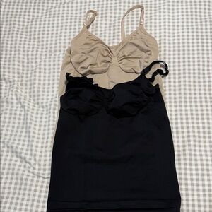 Women's Black and Tan Camisole Set